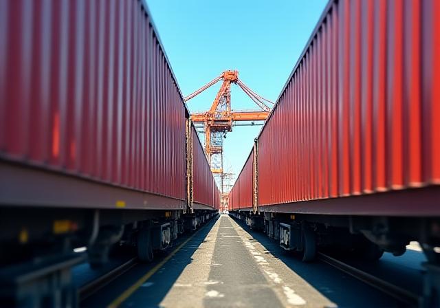 Modern freight terminal and cargo logistics